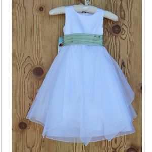 White Tiered Shimmering Organza**sage sash**
